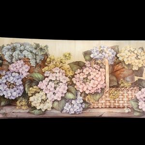 Vintage Wallpaper Border Cottage Garden Country Hydrangea Baskets 2 Rolls Farm